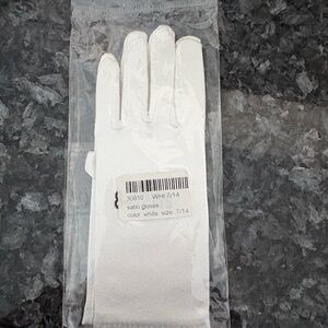 White Satin Formal Gloves - Classic 7/14